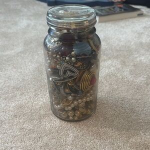 Vintage Jewelry Jar with Assorted Pieces